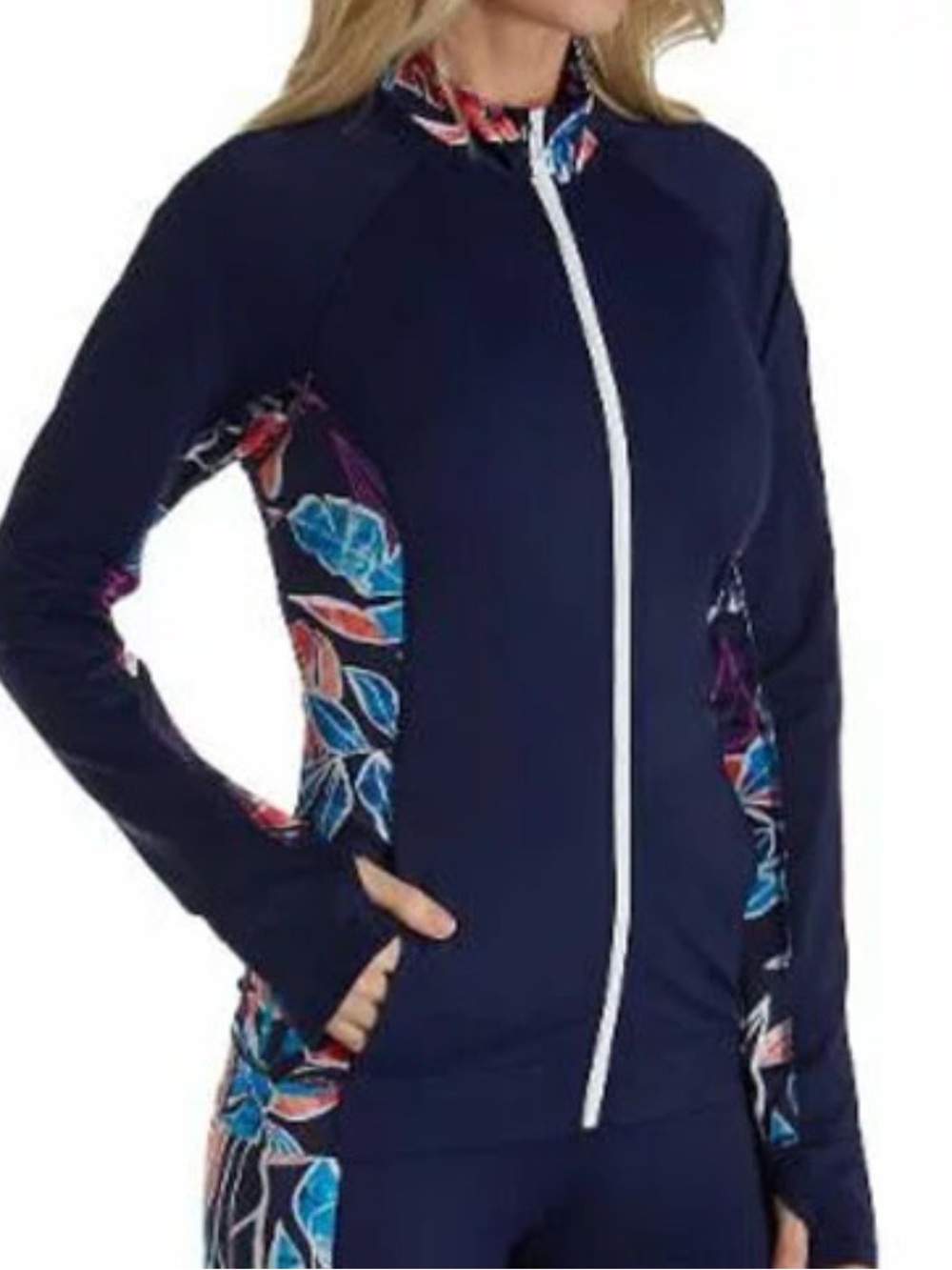 Tommy Bahama Island Active Graphic Tropical Rash Guard Jacket